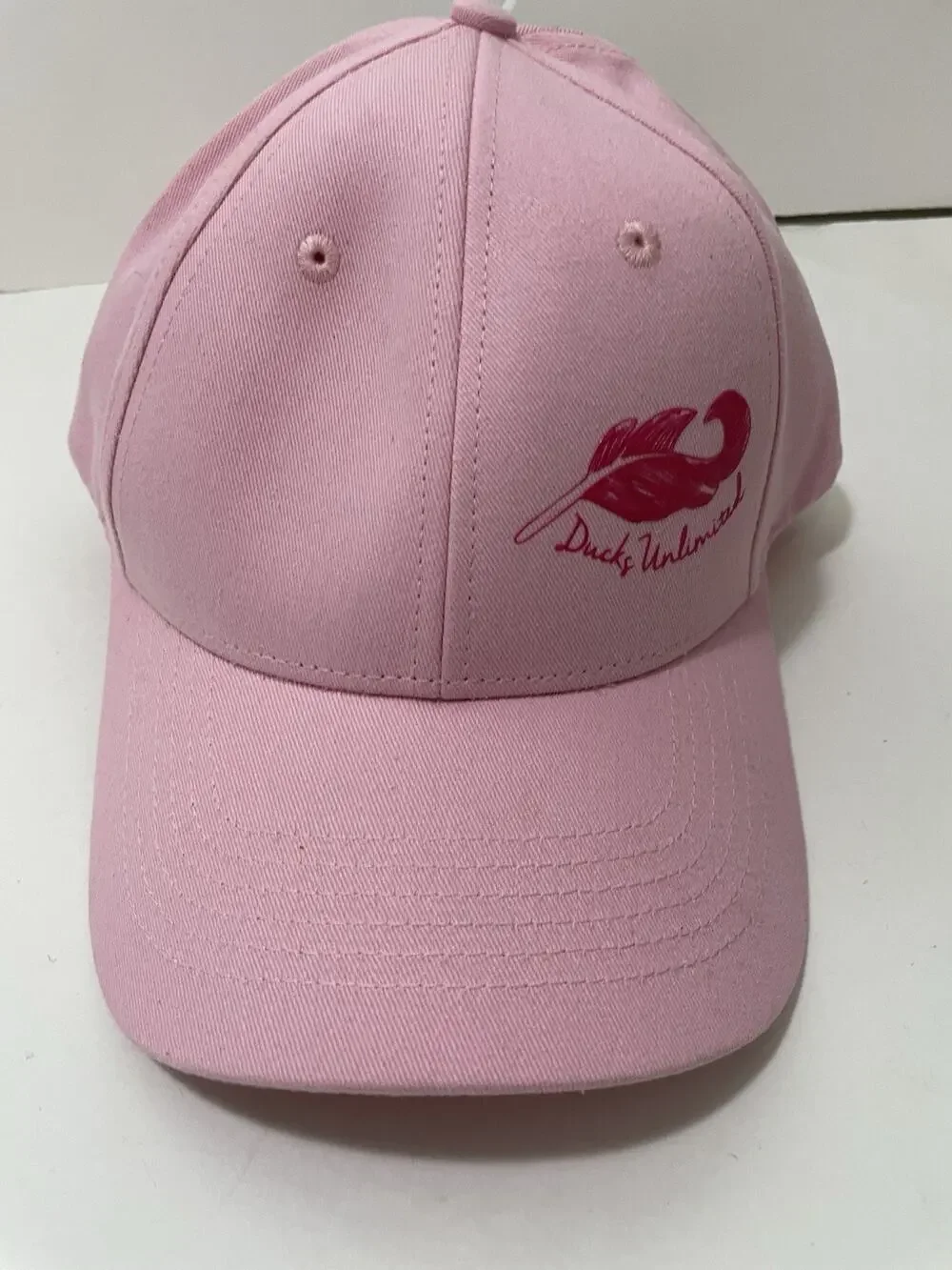 NEW Ducks Unlimited Pink Baseball Cap Hat Leaf Logo Strap Back Adjustable